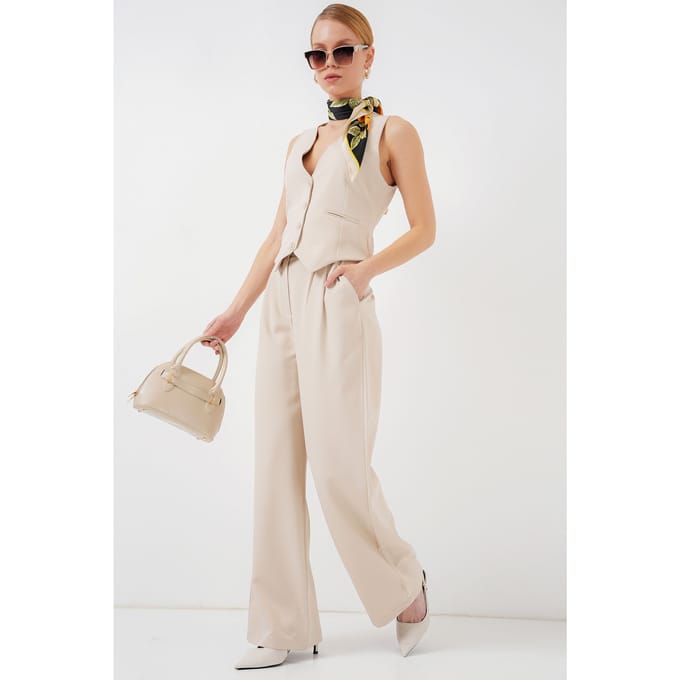 V-hals Geknoopte Tweedelige Co-ord Set