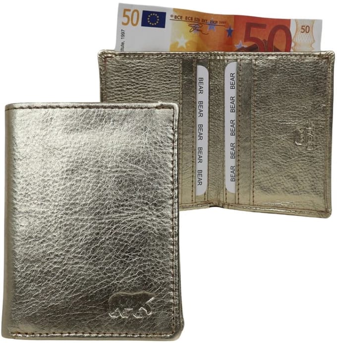 Bear Design Cas Creditcardhouder - Pasjeshouder - Champagne