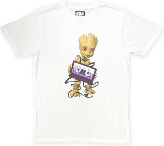 Marvel Guardians Of The Galaxy - Cosmic Tape Heren T-shirt - S - Wit