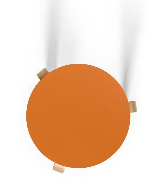 Artek - 60 Kruk - poten berken / zitting oranje