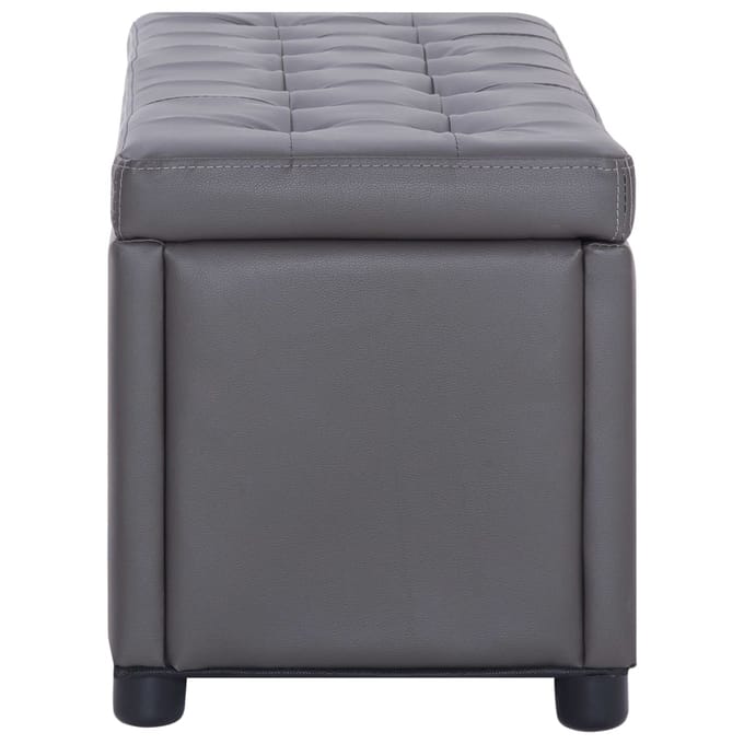 vidaXL - Opberghocker - 87,5 - cm - kunstleer - grijs