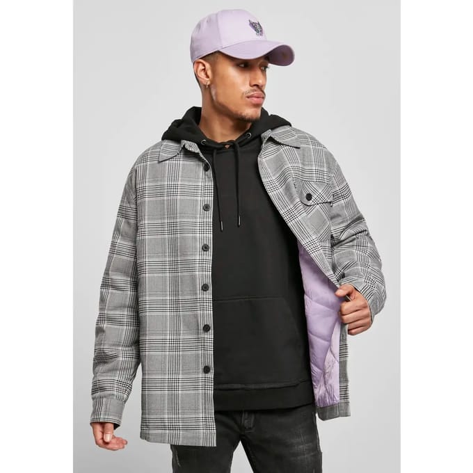 Cayler & Sons - Plaid Out Quilted Shirt Jacket - S - Zwart/Wit