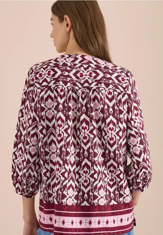 3/4-mouwen blouse met grafisch patroon