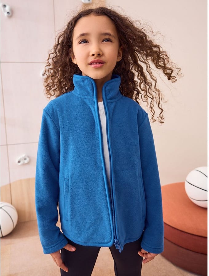 Next - Meisjes - Fleecejack met rits en zakken - Blauw