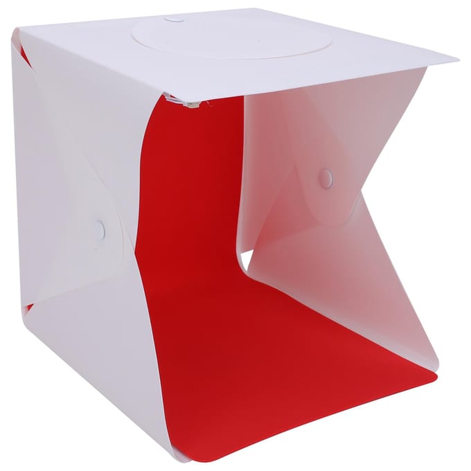Boîte à lumière douce pliable et portable de 20 cm avec 6 toiles de fond colorées white