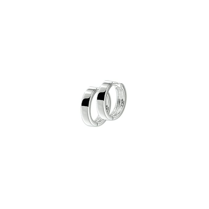 The Jewelry Collection Klapoorringen Vlak - Zilver