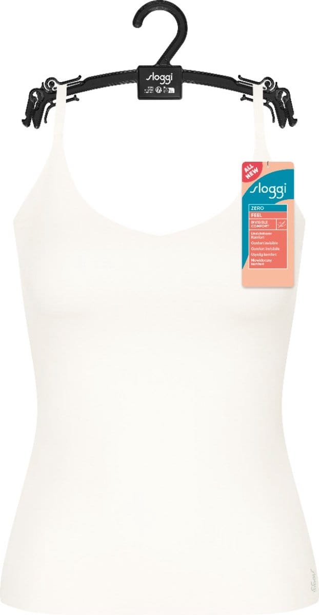 sloggi ZERO Feel 2.0 Spaghetti Top Dames Onderhemd - SILK WHITE - Maat XL