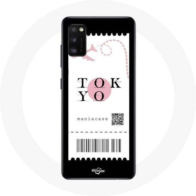 Coque - Samsung - Galaxy A41 - Souple - Noir - Billet d'avion Tokyo Japon