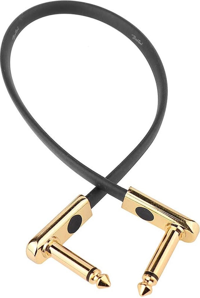 Patchkabel - Boston PC-320-20 - Plat - 2x jack - 0,20 meter - Zwart