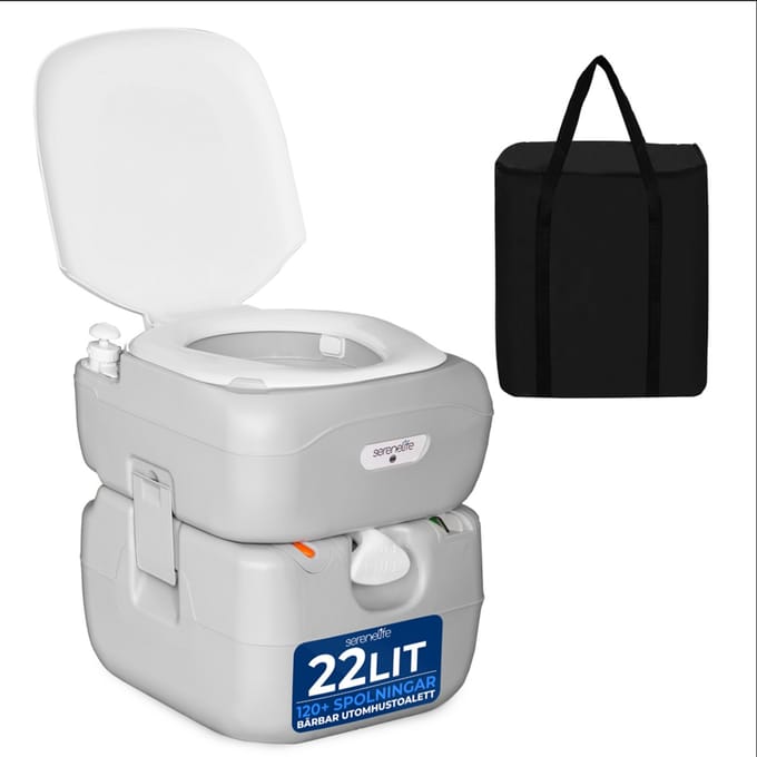 SereneLife Draagbaar Toilet, 22 L Kampeertoilet