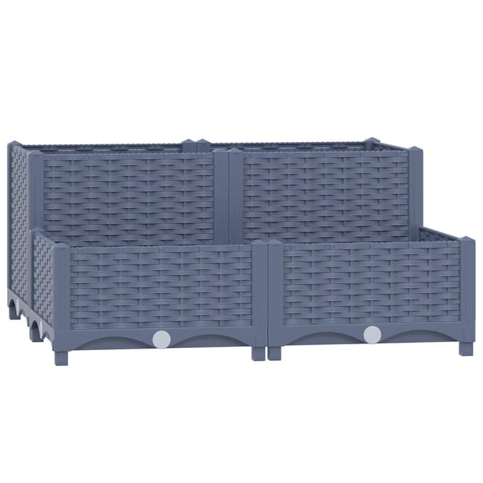vidaXL - Plantenbak - verhoogd - 80x80x38 - cm - polypropyleen