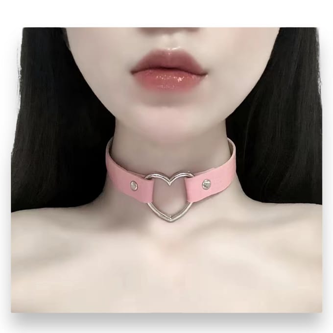 Sexy Punk Style Choker in Roze