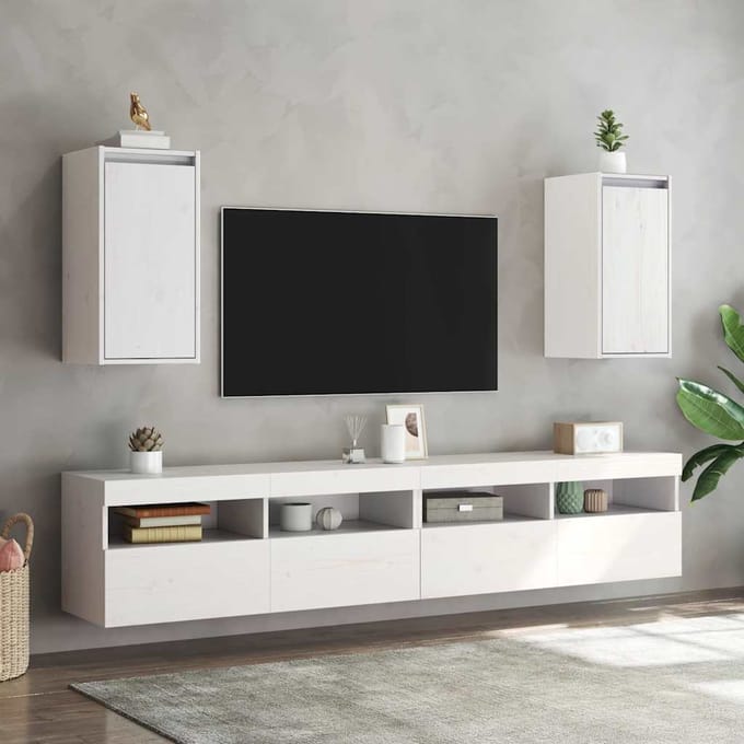 vidaXL - Wandkasten - 2 - st - 30x30x60 - cm - massief - grenenhout - wit