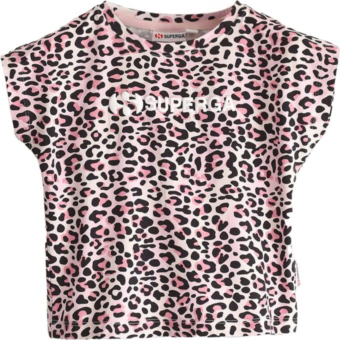 Superga Kinder/Kinder T-shirt met luipaardprint (Roze/Zwart)