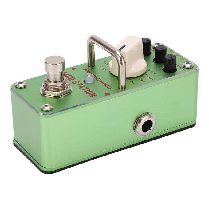 Gitaareffectpedaal MOD STATION 11 Effecten Modulatie Ensemble met Metalen Behuizing Groen beige