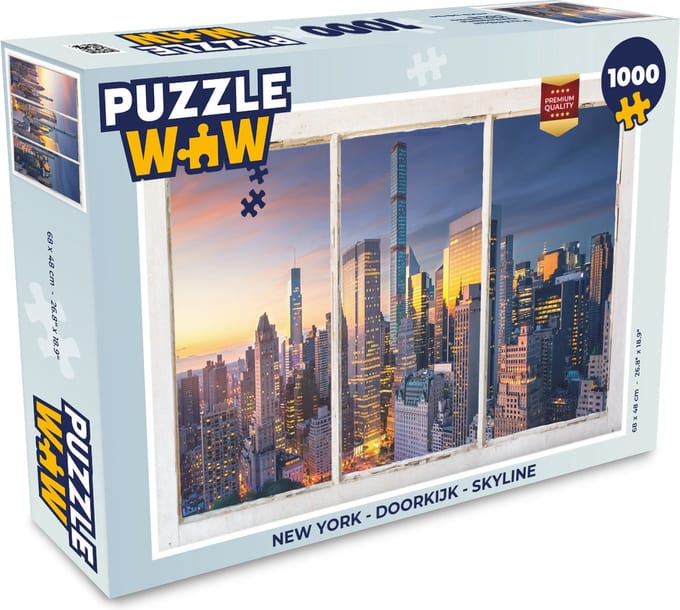 Puzzel New York - Doorkijk - Skyline - Legpuzzel - Puzzel 1000 stukjes volwassenen