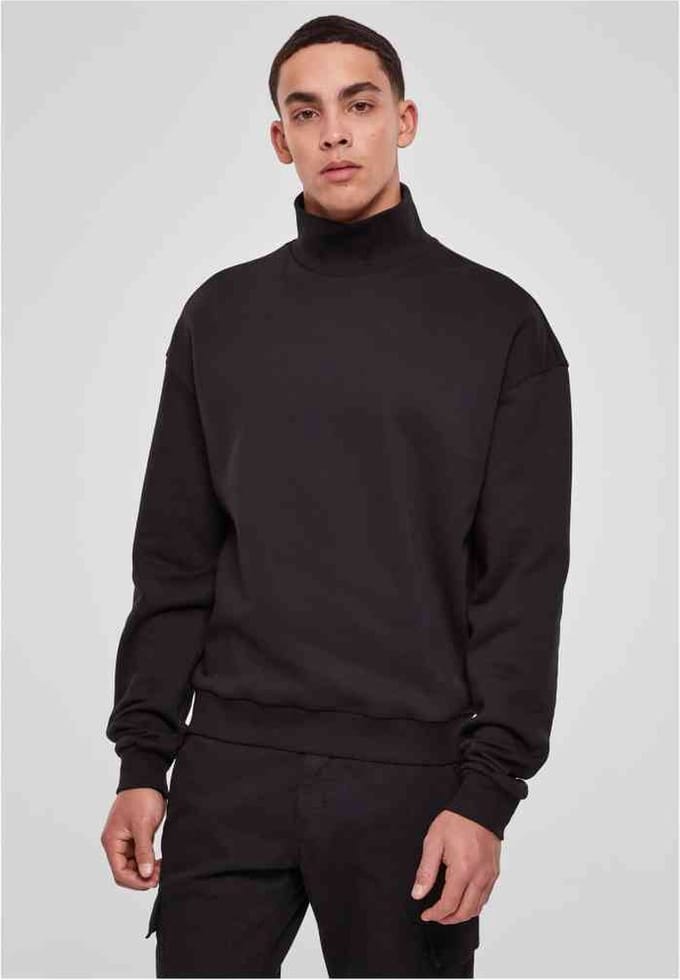 Urban Classics - High Rib Neck Crew Sweater/trui - 3XL - Zwart
