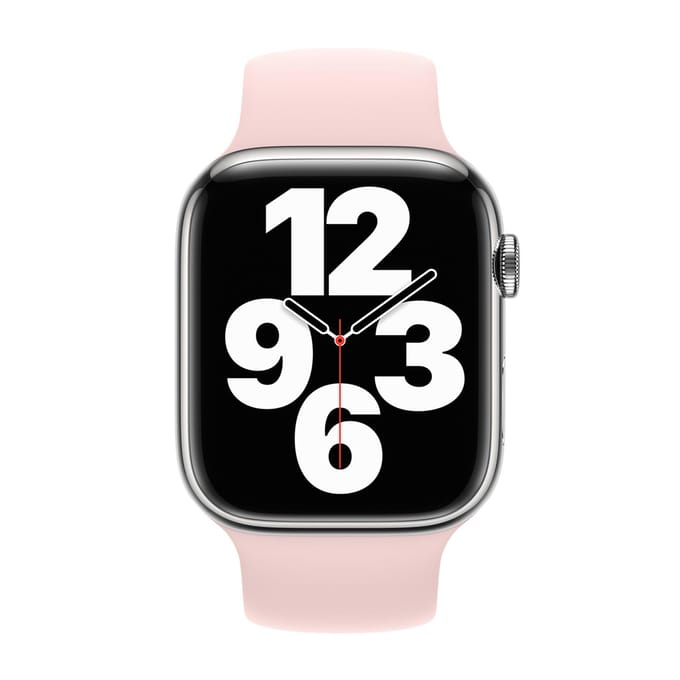 Apple Siliconen solobandje voor de Apple Watch | 38/40/41/42 mm - Maat 9 - Chalk Pink