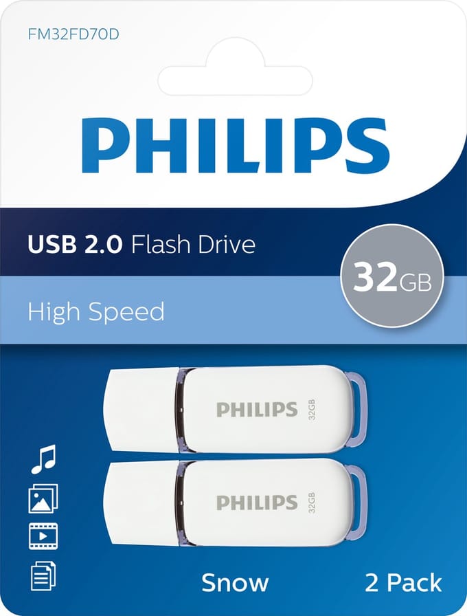 Philips FM32FD70D Sneeuw Edition 2.0 - USB flash drive - 32 GB - 32GB - USB-stick
