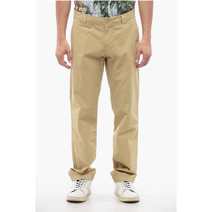 Hoge taille chinobroek in beige