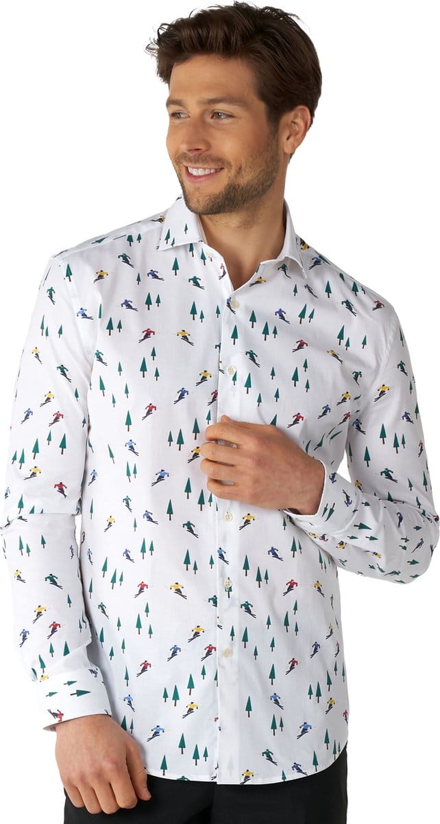 OppoSuits Lange Mouwen Overhemd Winter Sprinter - Heren Overhemd - Kerstshirt - Kerst - Maat M
