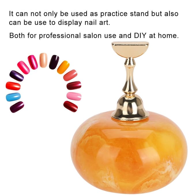 Manicure Display Oefenstandaard Plank Nagelkunst Tip Houders Magnetische Gouden Basis Chrysophoron beige