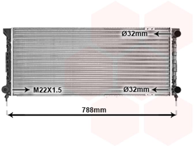 Van Wezel - RADIATOR VOOR VW PASSAT B3 1988-1993 353121253C