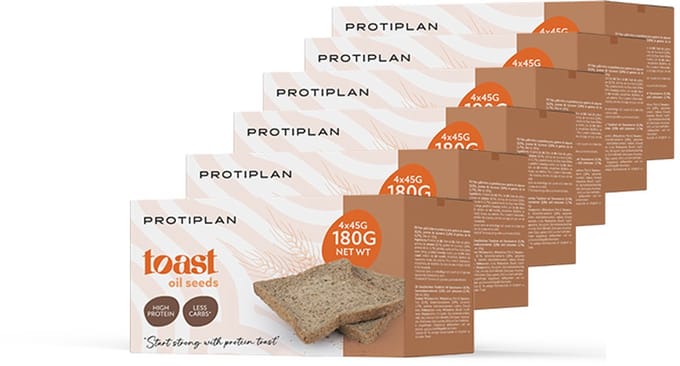 Protiplan - Protein Toast Oil Seeds - 6 stuks - 6 x 180 g - Koolhydraatarme toast