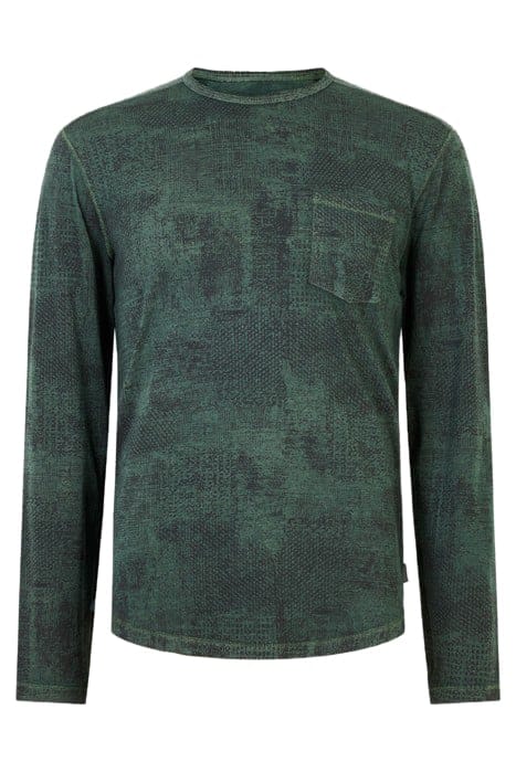John Varvatos Atkins Ls Chipped Wall Printed Burnout C Dried Sage Größe: S | Longsleeves Outlet | Herren | Grün