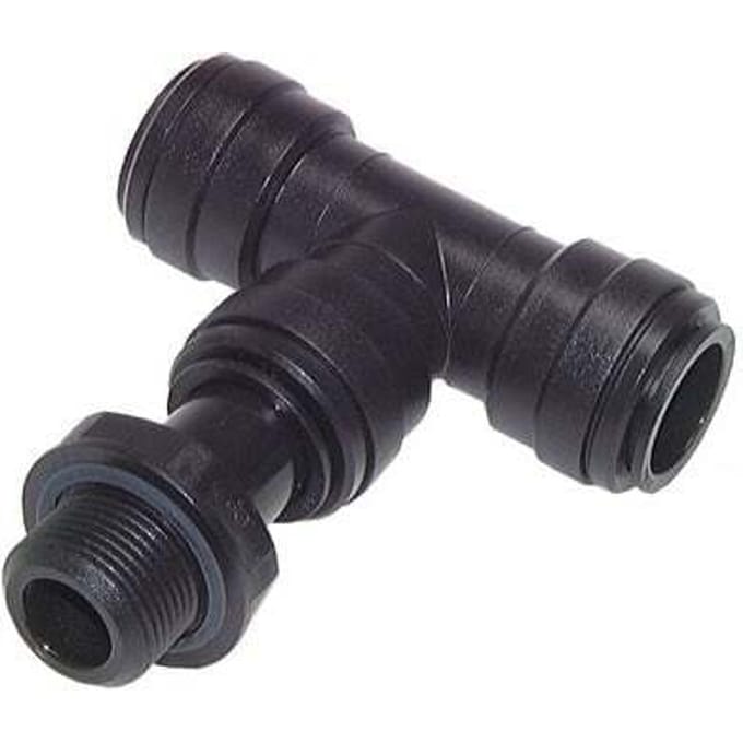 28mm x G1'' inline T-stuk POM Insteekfitting Buitendraad FDA Draaibaar NBR
