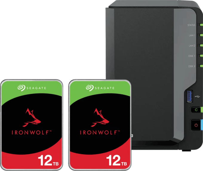 Synology DS225+ + Seagate Ironwolf 12TB Duo Pack