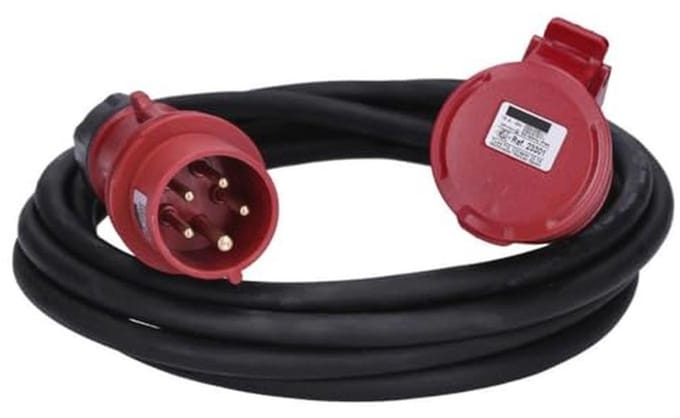 CEE verlengkabel 5-polig 400V 5x2,5mm 16/5 versterkt waterdicht