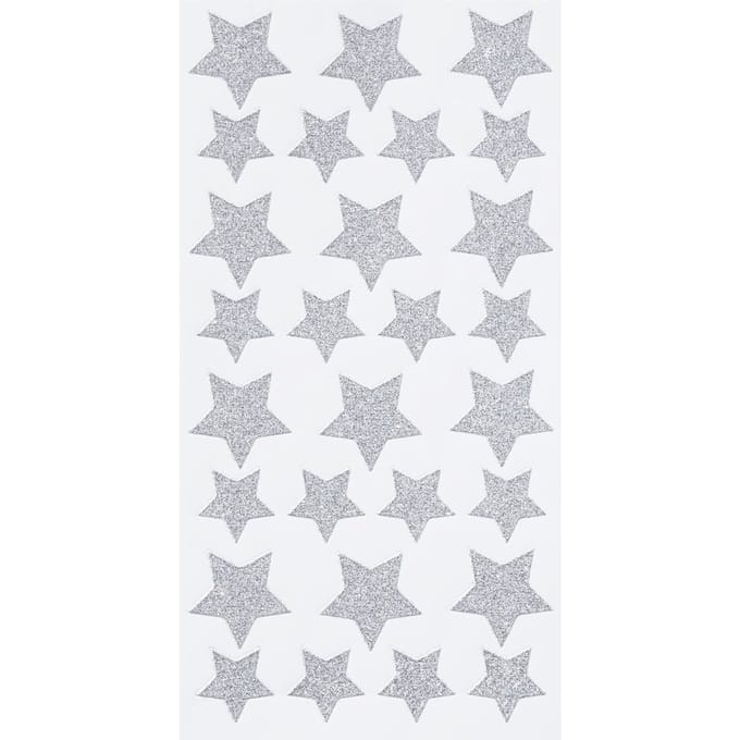 Glittersticker "Sterren" - Zilver