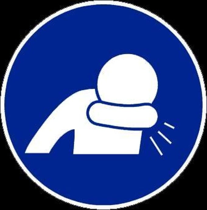 In elleboog niezen verplicht sticker 200 mm