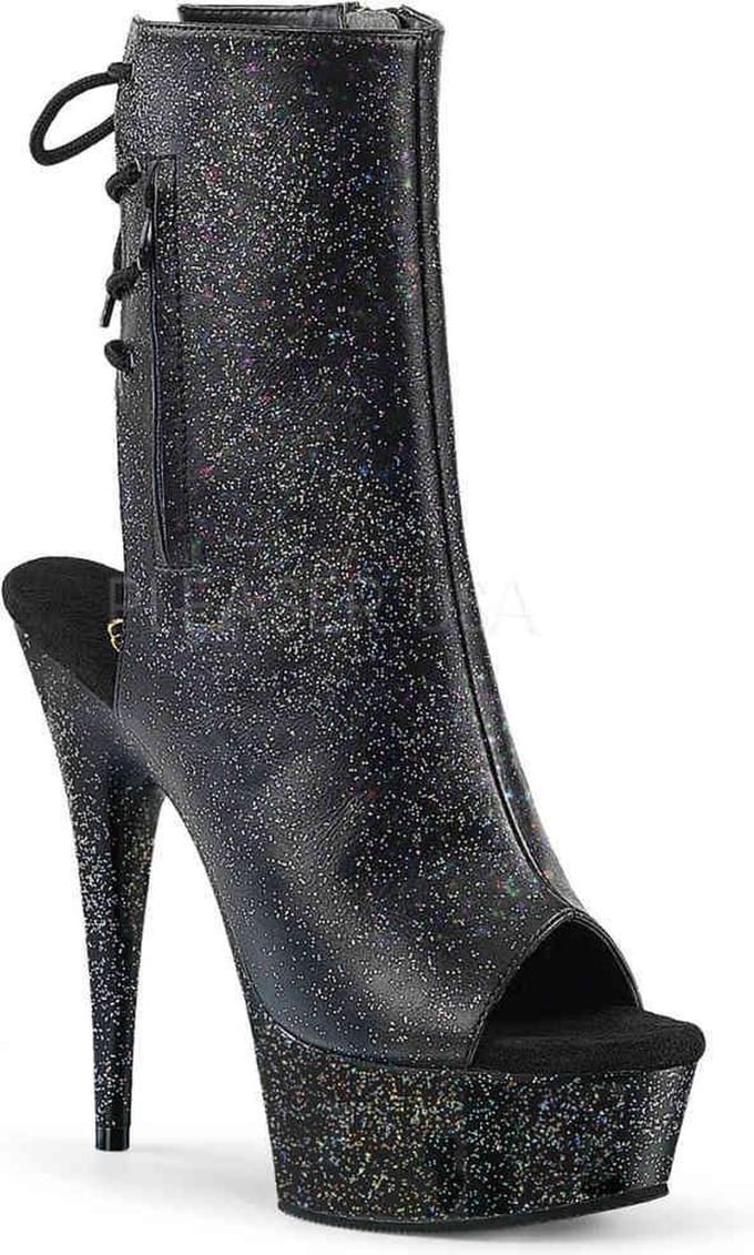 Pleaser Enkellaars -38 Shoes- DELIGHT-1018MMG Zwart