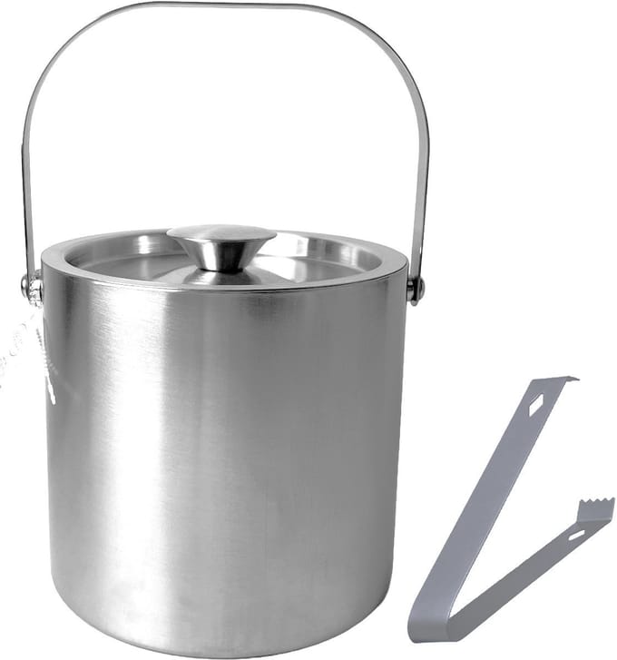 Ceruzo IJsemmer RVS – 3 Liter – Extra Groot – Dubbelwandig met Deksel en IJstang - H 19cm