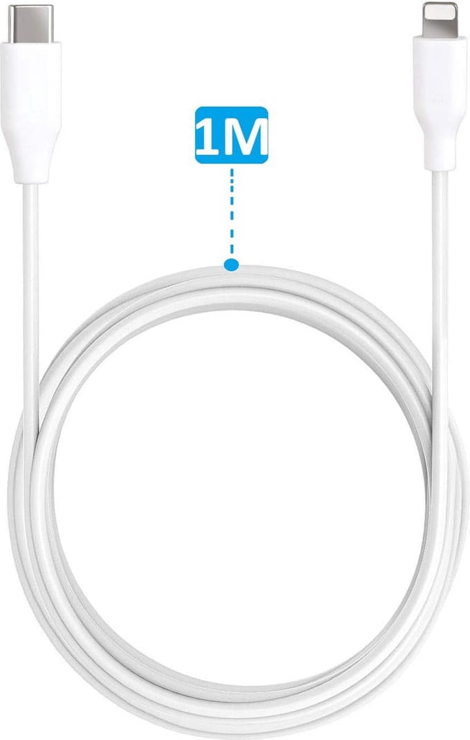 Oplaadkabel geschikt voor iPhone 14 / 13 / 12 / 11 / X / Pro / Max / Plus / Mini - USB-C naar Lightning Kabel - 1 Meter Wit - 20W Snelladen & 480 Mbps Datakabel - Soepel & Stevig - USB C Oplader Kabel
