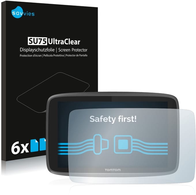 Savvies - Screenprotector voor TomTom Go Professional 6250 - Folie Beschermfolie transparant 6 Stuks
