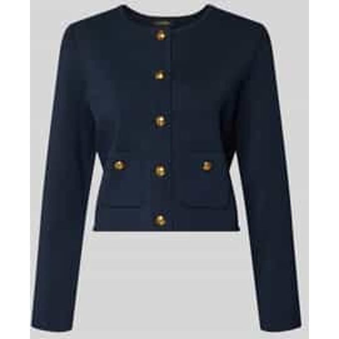 regular fit blazer van viscosemix met knopen