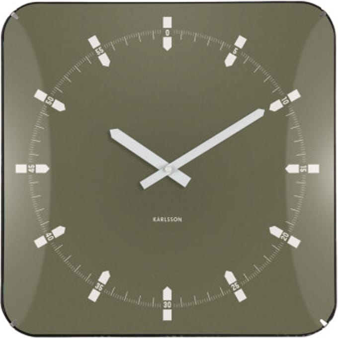 Karlsson wandklok sucinto dome vierkant luxury green