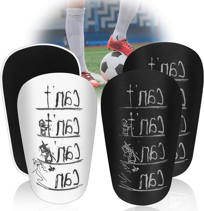 Mini-scheenbeschermers voor kinderen – 2 paar, 10 x 6 cm, voetbal scheenbeschermers, zwart en wit