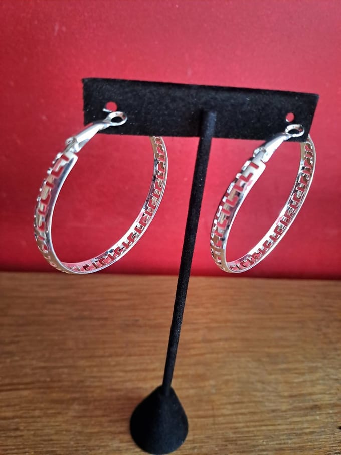 Oorringen zilver opengewerkt | Oorringen | Diameter 5 cm