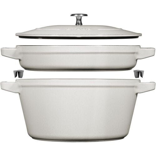 STAUB STACKABLE SET - Kookpannenset - 2 stuks - Ø 240mm - Gietijzer - Witte truffel