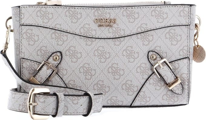 GUESS Schoudertas Didi Mini Double Compartment Top Zip Dove Logo Beige