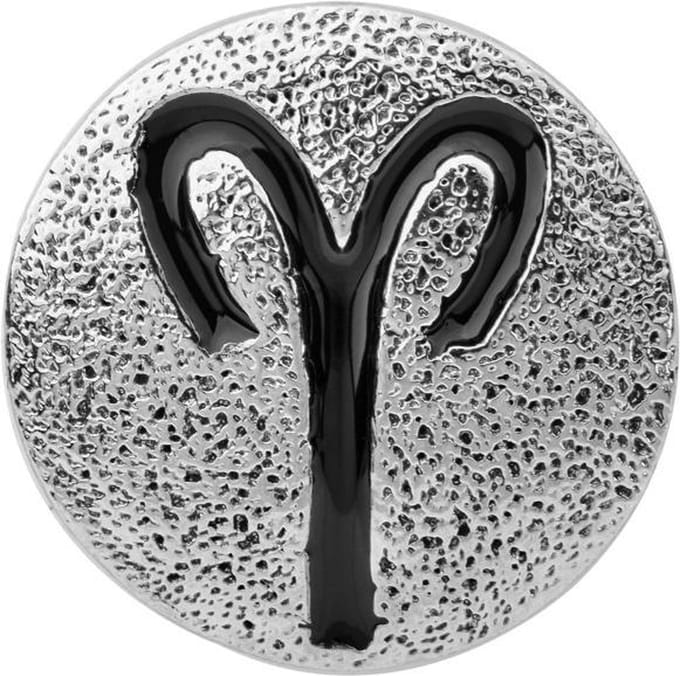 Quiges - Dames Click Button Drukknoop 18mm Horoscoop Ram - EBCM262