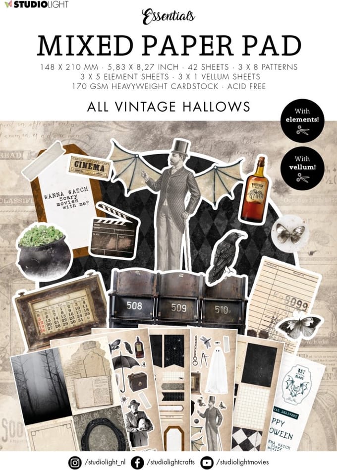 Mixed paper pad A5 All vintage hallows nr. 25