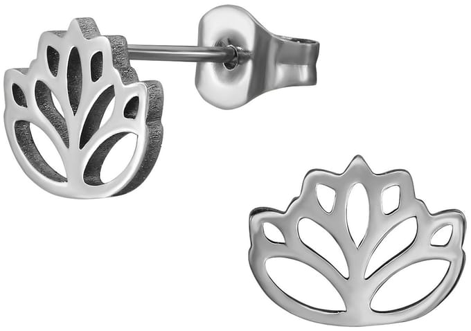 CS Joy - lotus bloem oorbellen - Chirurgisch staal - oorknoppen - 9 x 7 mm