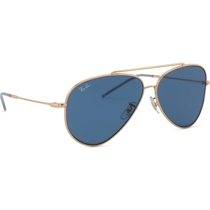 Ray-Ban Aviator Unisex Roségoud Blauw RB0101S Aviator Achterzijde