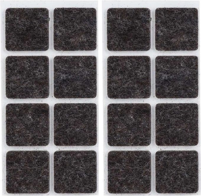 Meubelviltjes - 16x - antislip noppen - 2,5 cm - vierkant - viltglijders