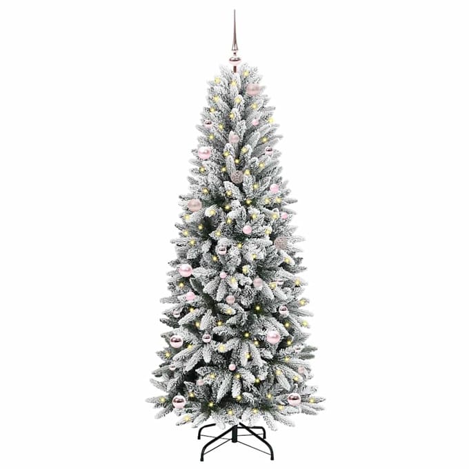 vidaXL - Kunstkerstboom - Wit - 150 - cm - PVC - en - plastic - en - staal - en - PE